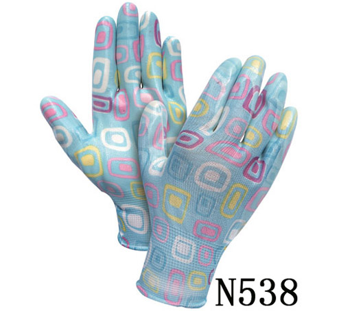 N538 十三针印花尼龙丁腈手套